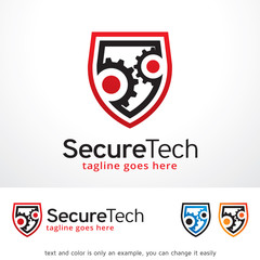 Secure Tech Logo Template Design Vector, Emblem, Design Concept, Creative Symbol, Icon