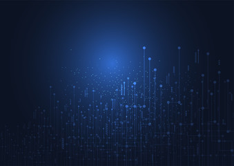 Abstract technology big data visualization. Futuristic space infographic. Information aesthetic background design. Vector illustration