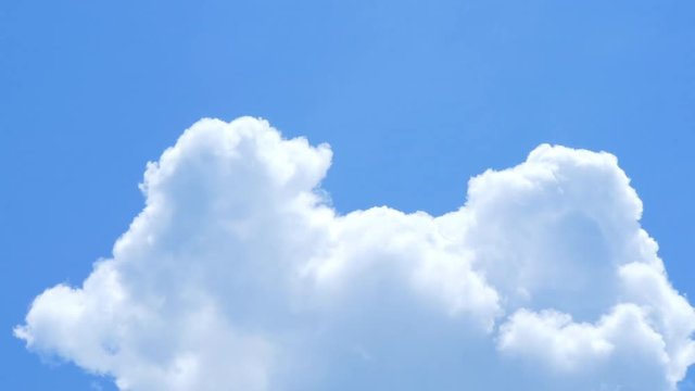 Cumulus clouds movement in hot summer sky
