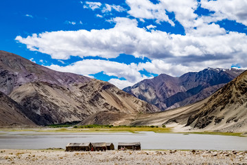 Landscape around Ladakh in Jammu and Kashmir, northern India.