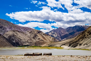 Landscape around Ladakh in Jammu and Kashmir, northern India.