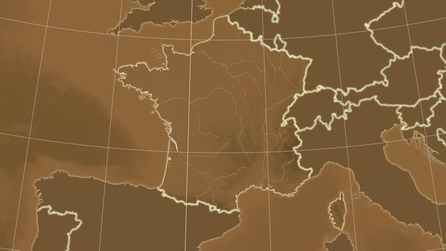 France and neighborhood. Tint