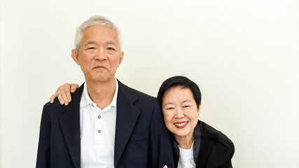 Happy Asian senior couple. Success in business and life, togher forever
