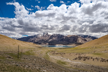 Landscape around Kyagar Tso near Tso Moriri in Ladakh, India