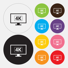 4K TV icon - Vector