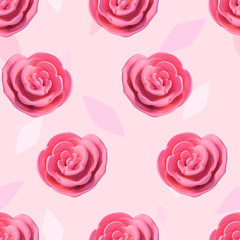Seamless rose pattern. 3d rendering picture.