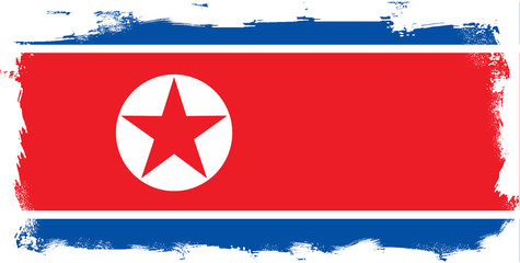 Flag Of North Korea In Grunge