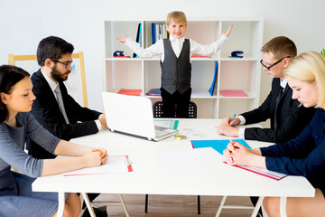 Little kid is the boss