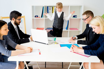 Little kid is the boss