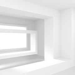 White Empty Room with Window. Modern Interior Design