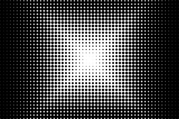 Comic background. Halftone dotted retro pattern with circles, dots Vector illustration. Black and white