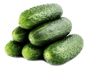 Fresh cucumbers isolated on white