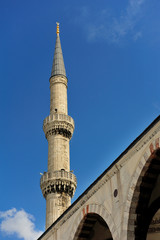 Fototapeta na wymiar The Minaret of Blue Mosque,Turkey