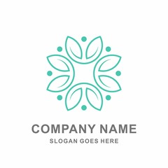 Fototapeta na wymiar Geometric Clover Flowers Motif Pattern Beauty Cosmetic Aromatherapy Fashion Business Company Stock Vector Logo Design Template 