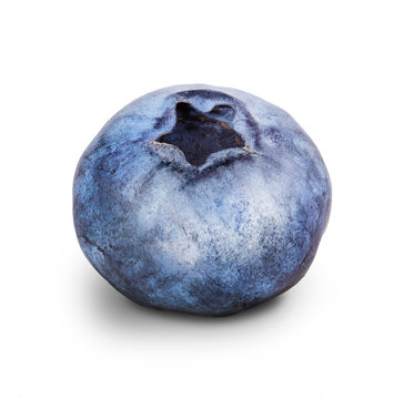 ripe blueberry isolated on white background with clipping path