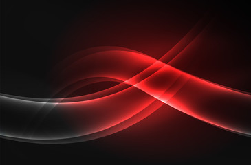 Vector glowing wave, smoke