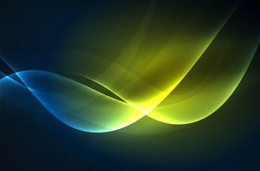 Smoky glowing waves in the dark