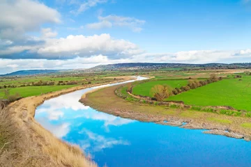 Fototapete Fluss Landschaft des Shannon-Flusses in Irland