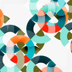 Colorful rings on grey background, modern geometric pattern design