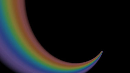 Rainbow icon. Shape arch isolated on black background. Colorful light and bright design element. Symbol of rain, sky, clear, nature. Flat simple graphic style Vector illustration