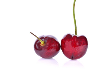 Cherry on a white background