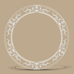 carved vintage frame made of paper with shadow