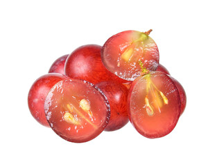 Red grape isolated on the white background
