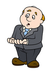 Scared Businessman Showing Empty Hands