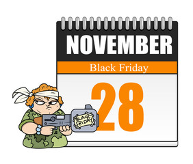 Soldier with Gun � Black Friday Calendar Vector