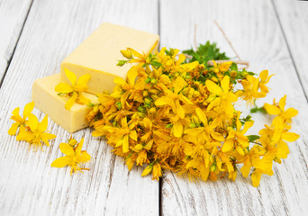  St. John's wort flowers and soap