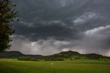 Unwetter über der Schwäbischen Alb