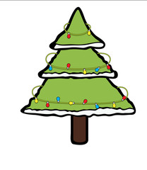 Festive Christmas Tree with Decorative Lights