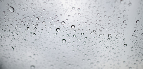 A water drop in the car window
