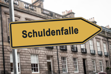 Obraz premium Schild 238 - Schuldenfalle