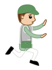 Funny Reporter Character Running