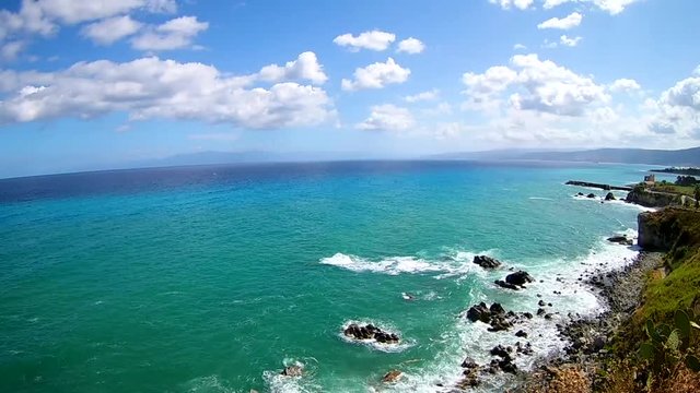 Amazing view of a sea fo Briatico, Calabres, Italy, video by Gopro camera