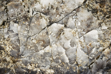 Detail on cracked mountain quartz