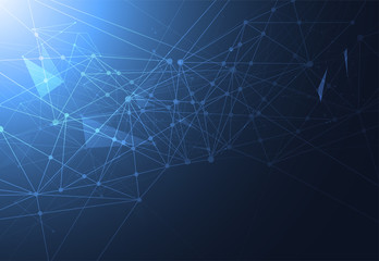 Abstract technology futuristic network with dark background. Vector illustration