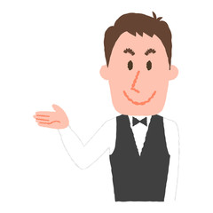 vector illustration of a hotel worker