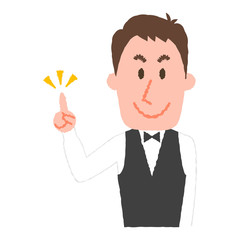 vector illustration of a hotel worker