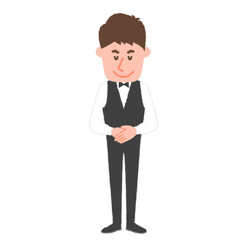 vector illustration of a hotel worker