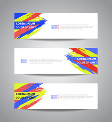 Design modern colorful dynamic banner. Set template. Vector