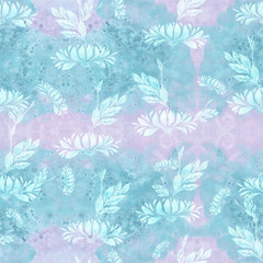 Flowers and leaves. Floral motifs. Seamless pattern. Decorative composition. Use printed materials, signs, items, websites, maps, posters, postcards, packaging.