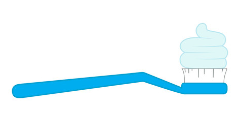 Toothpaste on Brush Vector