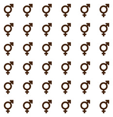 Gender icon seamless endless pattern. Transgender texture with vector symbol.