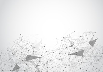 Abstract Polygonal Space Background with Connecting Dots and Lines. Vector illustration