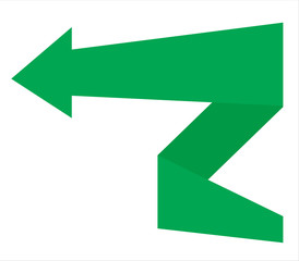 Green Vector Origami  arrow Banner Design
