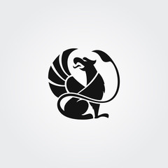 Vector logotype griffin in circle