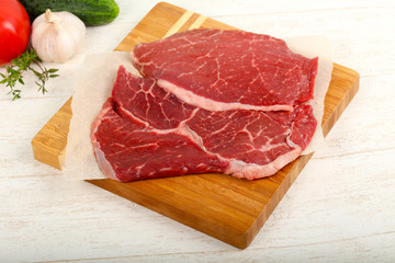 Raw beef steak
