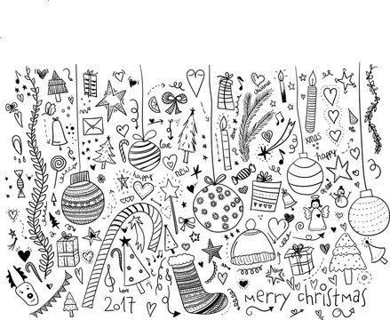 Weihnachten Doodle handgezeichnet